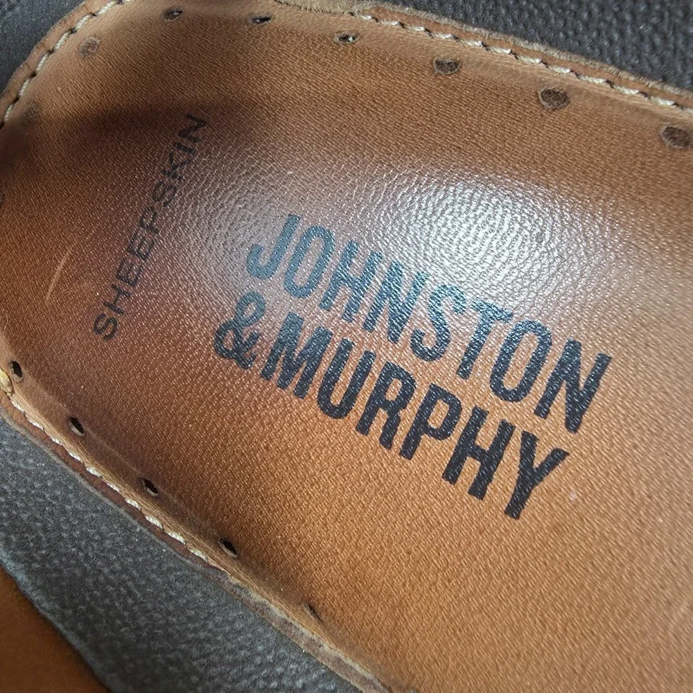 Johnston &‎ Murphy Loafers Mens 11 M Brown Weave Leather Slip On Shoes Brazil